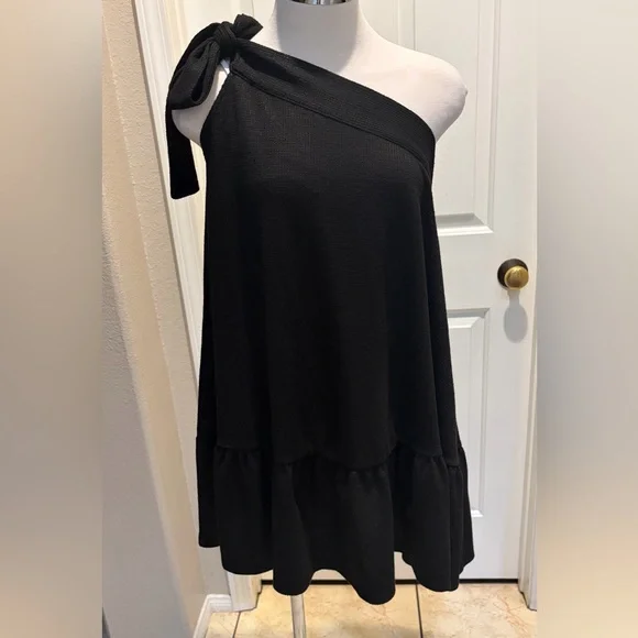 Free people Black One-Shoulder Dress with Bow - Picture 5 of 8